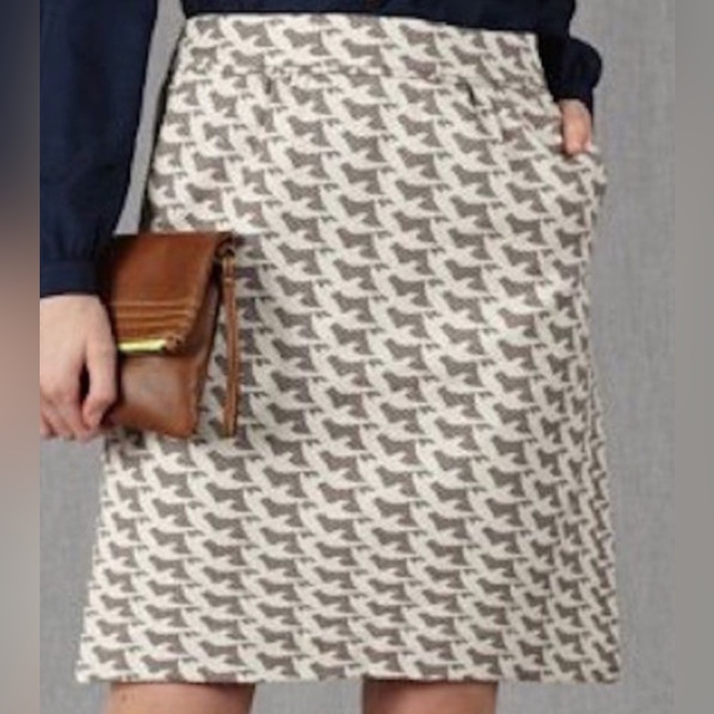 Boden Driftwood Doves Pique Mini Skirt - NWOT - Size 10